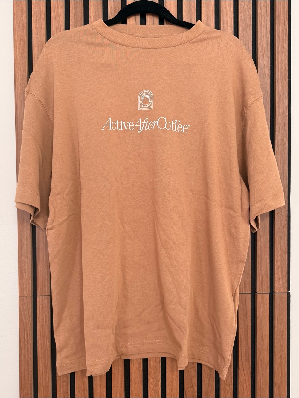 NWT Active After Coffee Men's Tan Logo T-Shirt M